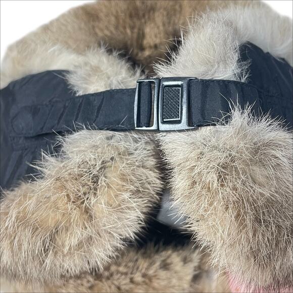 COLUMBIA Genuine Rabbit Fur-Trim Trapper Hat Black Size Unisex Large - Picture 4 of 8